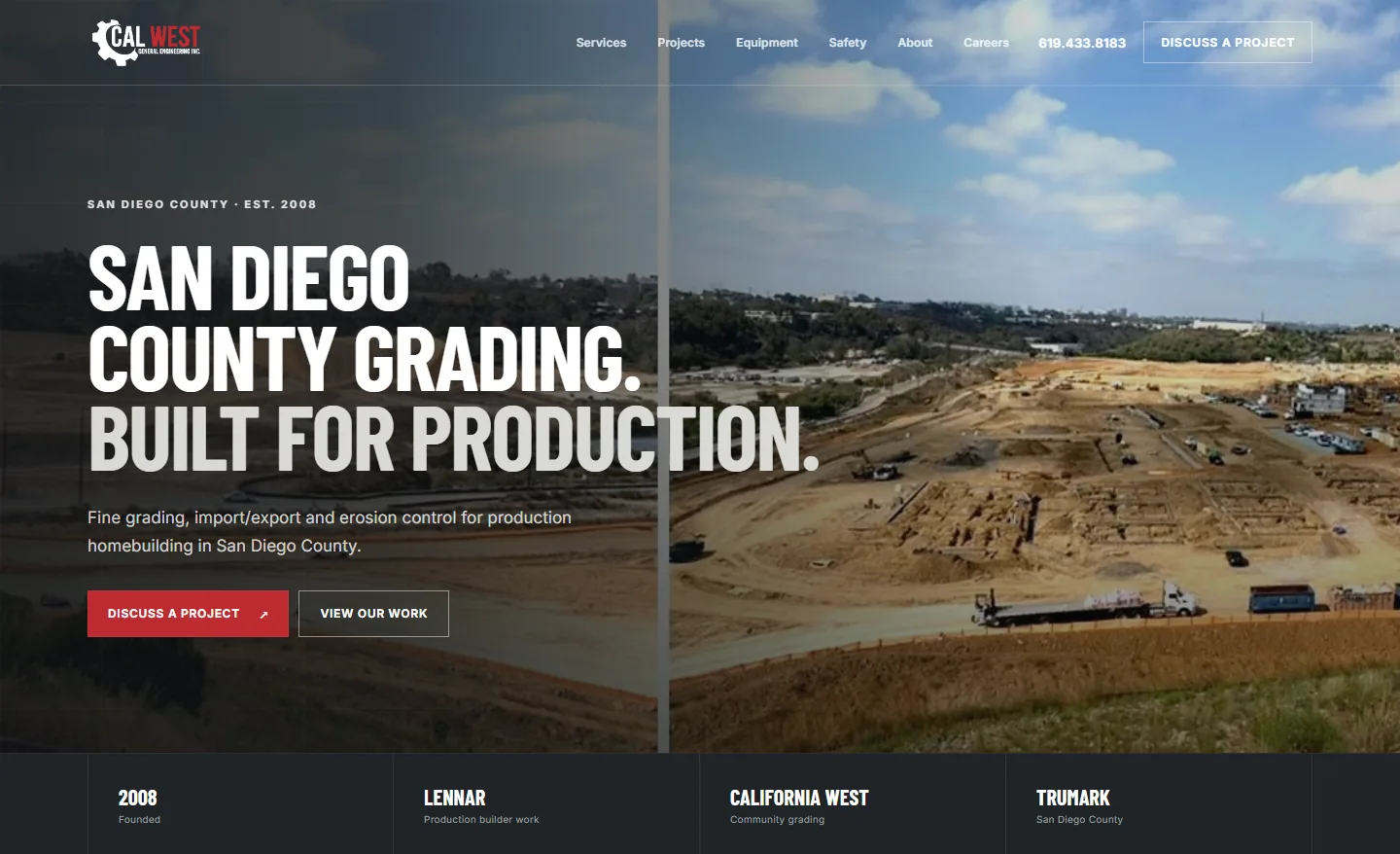 Cal West General Engineering homepage.