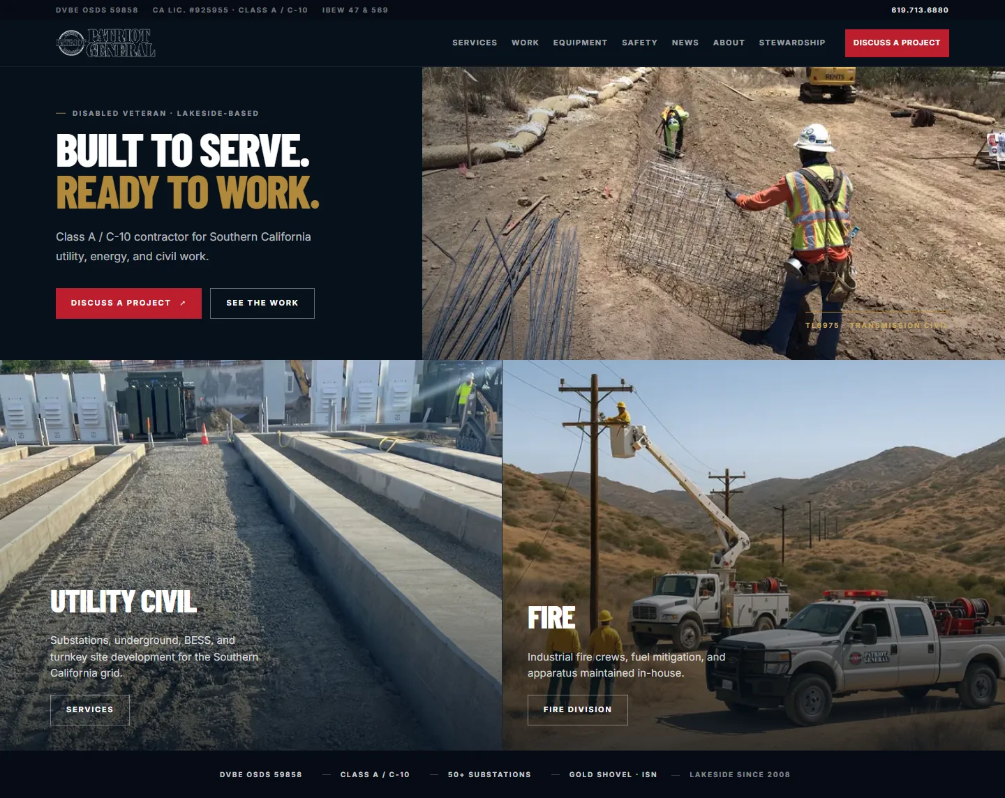 Patriot General Engineering homepage.